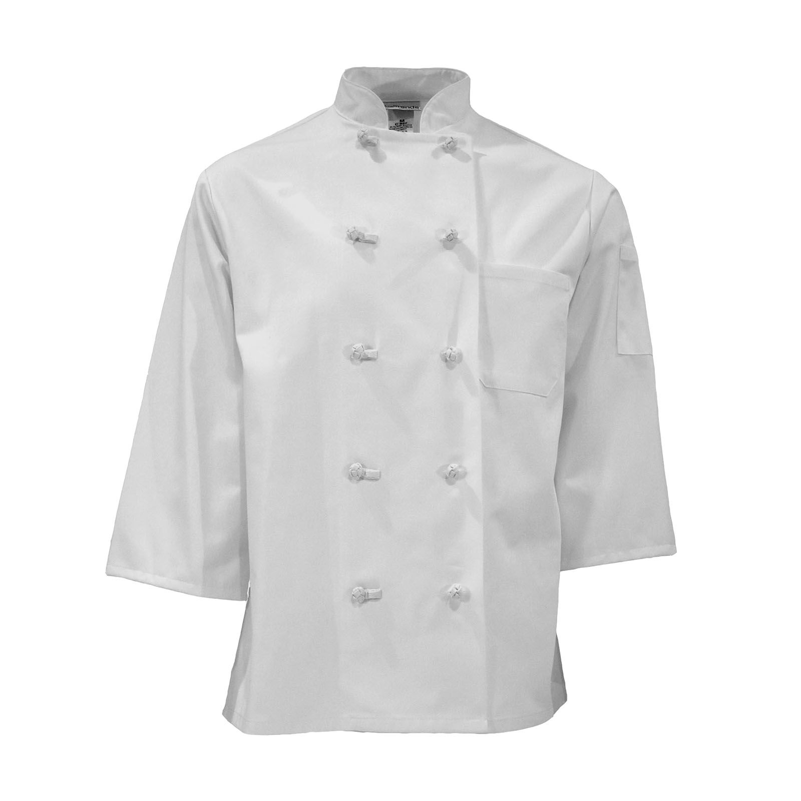 C837-CHEF COAT, 3/4 SLEEVES, PLUS BLEND, 10 KNOTS